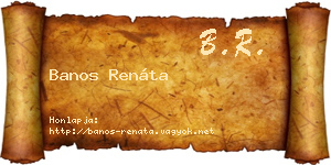Banos Renáta névjegykártya